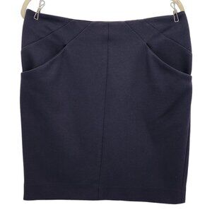 Diane Von Furstenberg Camisha DFV Black Ribbed Short Camisha Skirt Womens 10